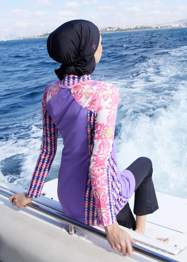 Fit Purple Burkini Top