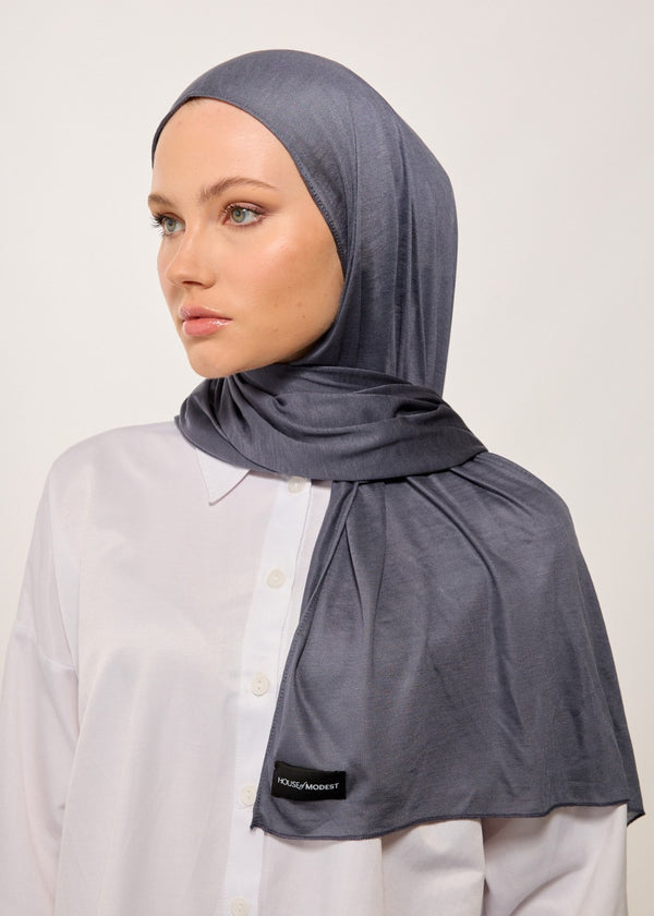 HOUSE OF MODEST ANTRACITE MODEST COTTON BONNET SCARF