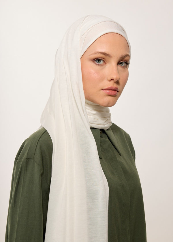 HOUSE OF MODEST ECRU JERSEY SCARF