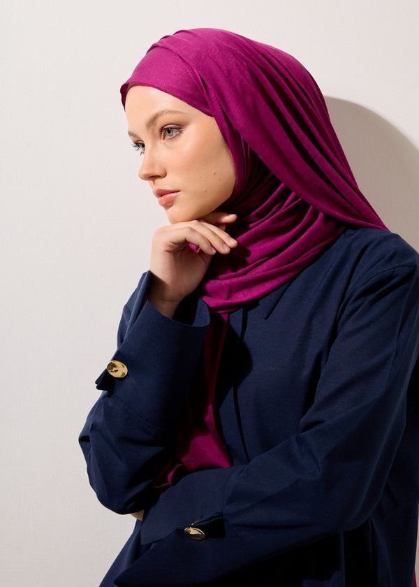 HOUSE OF MODEST BURGUNDY JERSEY SCARF