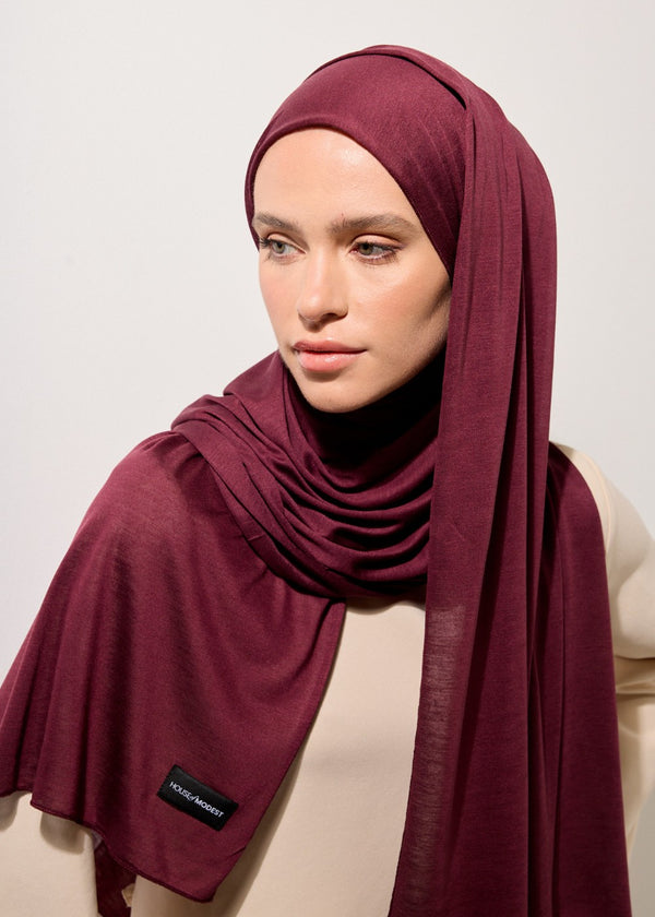 HOUSE OF MODEST SUMMER PLUM JERSEY SCARF