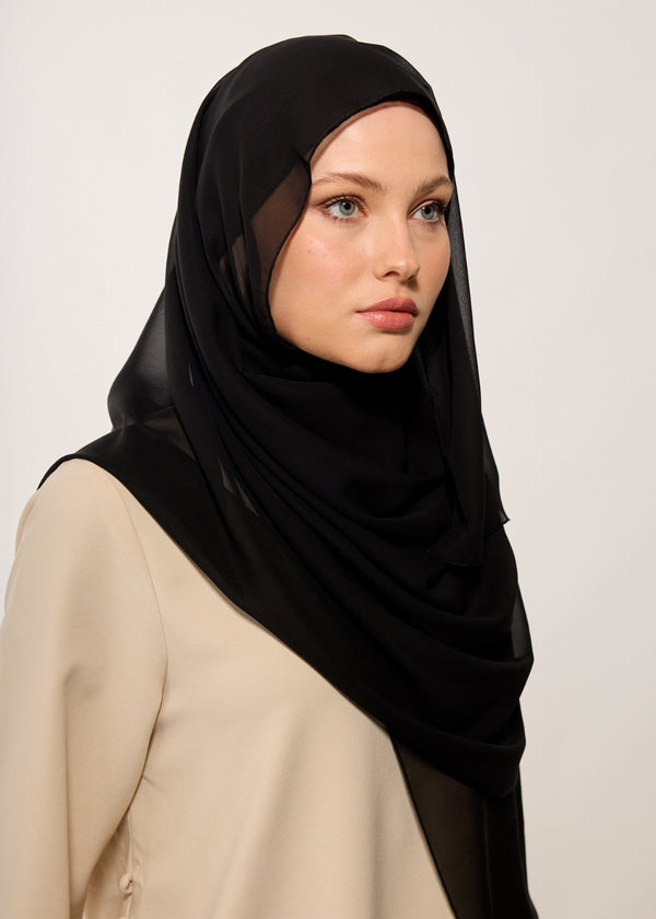 HOUSE OF MODEST BLACK CHIFFON SCARF