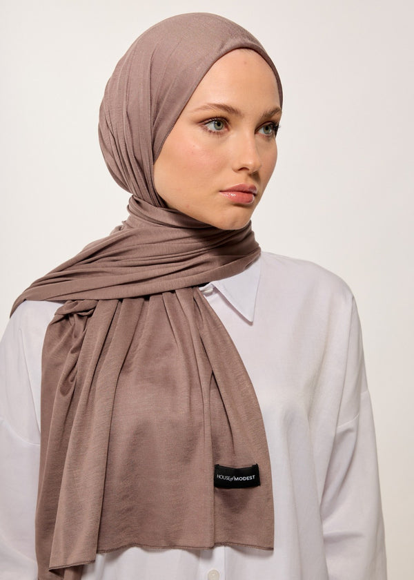 HOUSE OF MODEST STONE TAUPE JERSEY SCARF