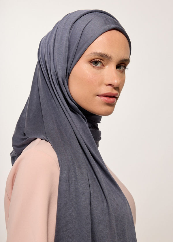 RABIA Z CHARCOAL GRAY MODEST JERSEY SCARF