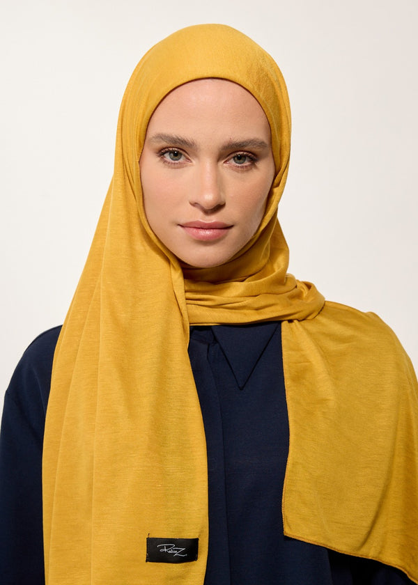 RABIA Z MUSTARD GOLD MODEST JERSEY SCARF