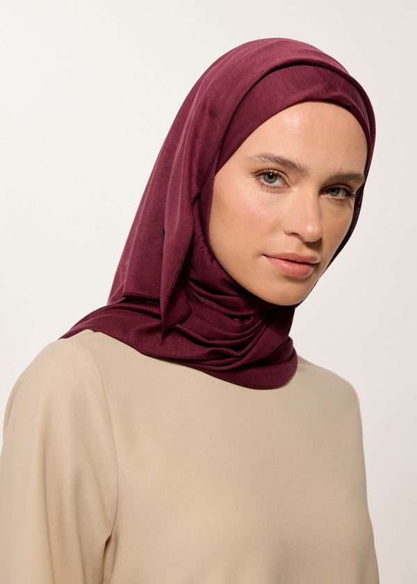 RABIA Z PLUM MODEST JERSEY SCARF