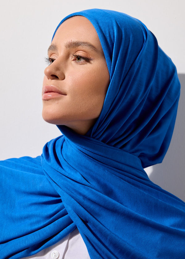 RABIA Z COBALT BLUE MODEST JERSEY SCARF