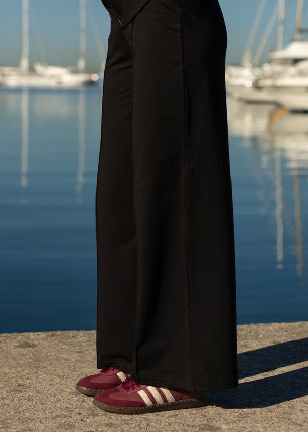 Black Straight-Leg Sweatpants