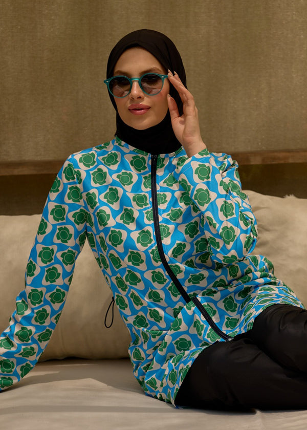 Modest Swimwear Retro Blue